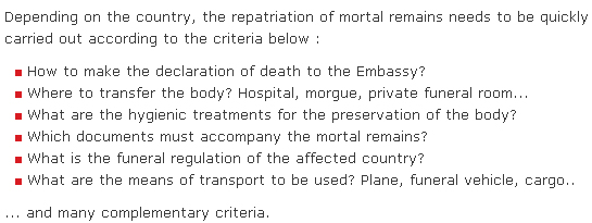 Body repatriation